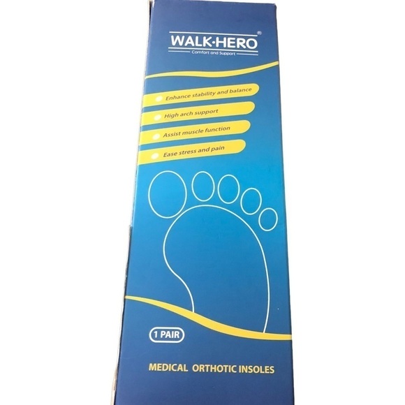 Walk Hero Women's Plantar Fasciitis Orthotics Arch Support Insoles Gray 8-8.5 - Picture 3 of 3